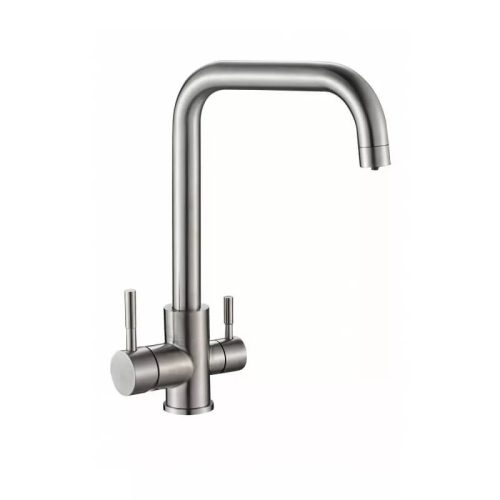 PurePro Konyhai csaptelep víztisztítóhoz 3-utas Modern dizájn - hajlított - inox - 1 kifolyóval